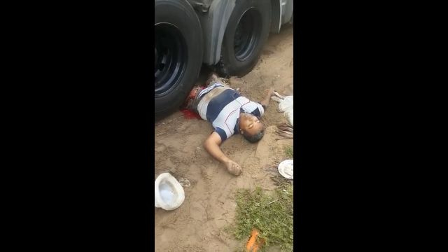 Man Tragically Crushed By Big Truck