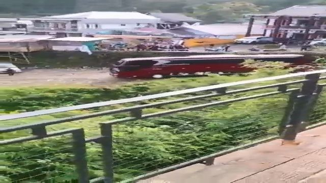 A Tourist Bus Plunged Into The River In The Tourist Area Of   Tegal In Java. Indonesia