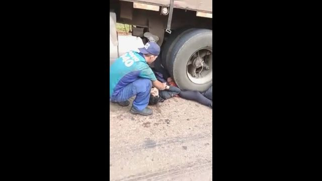 Another Motorcyclist Crushed By A Truck