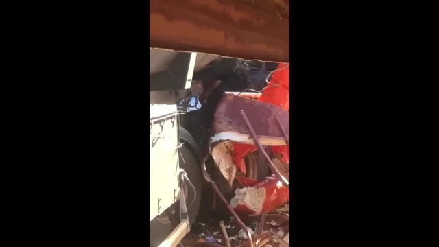 As A Result Of The Accident, A Woman Was Pinned Under The Back Of A Truck