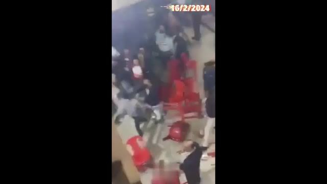 Mass Fight With Chairs And Fists During A Wedding