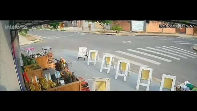 Speedy Biker Falls On Road