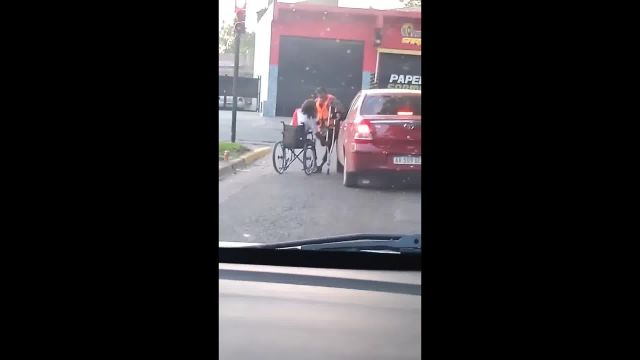 Fight Between Two Disabled People At A Crossroads