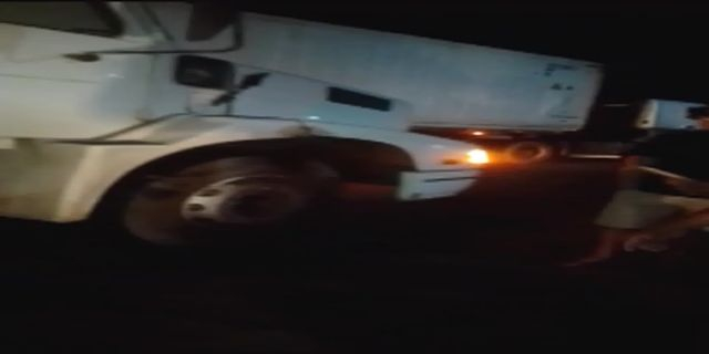 The Truck's Wheels Split The Dude Into Two Parts