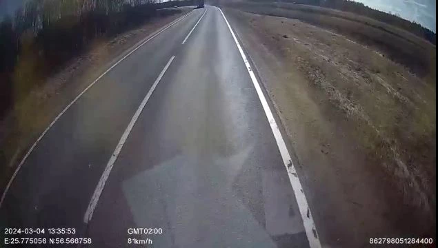 Truck Came In The Corner Too Fast And The Trailer Broke As The Weight Of The Logs Shifted