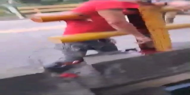 Dude Is Impaled Through A Road Barrier Pipe