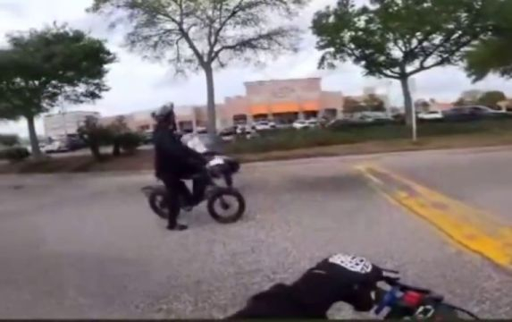 Bikers Fight Over A Crash And Dude Does A Superman Launch Of Bike At The End