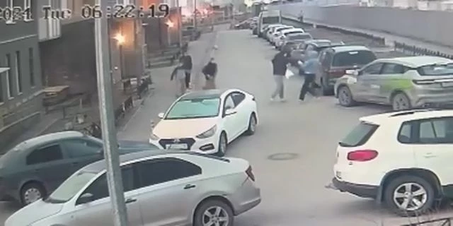 Juvenile Jerks Attacking Random Passers-by. Saint Petersburg, Russia