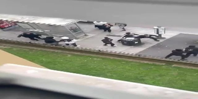 A Police Officer Is Involved In A Street Fight. London