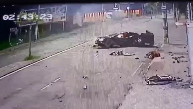 The Car Crashed Into A Wall At High Speed