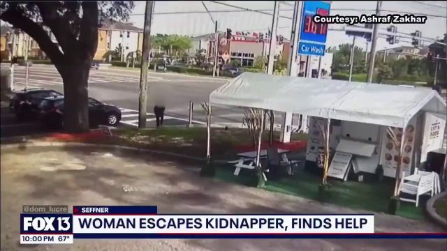 Here Is The Moment An Abducted Woman Escaped Her Attacker And Fled To Safety