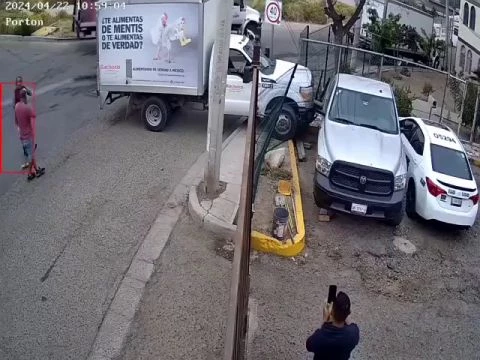 An Egg Delivery Truck Almost Hit A Man