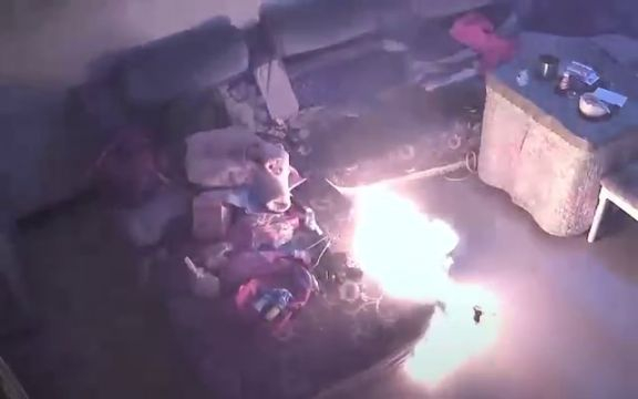 A Little Girl Was Playing With Fire In The House And The Sofa Caught Fire