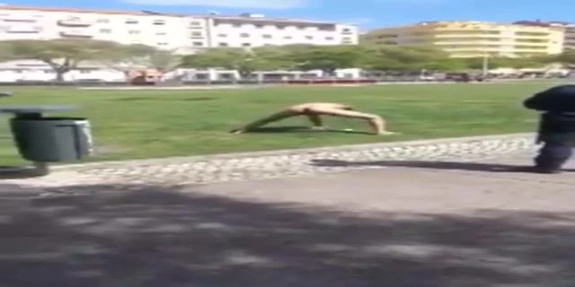 Naked Immigrant Bastard Pretending To Play Sports In A Children's Park