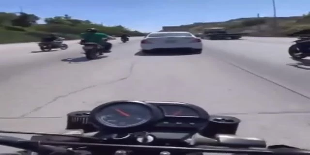 A Conflict On The Tijuana Road Between Bikers And A Taxi Driver