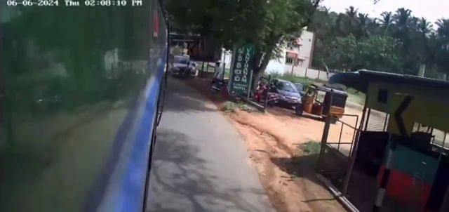 The Woman Fell Out Of The Bus While Driving. India