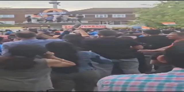 Indian Cricket Celebrations Turned Sour In London, After A Fan Fell Off A London Underground Sign While Trying To Tie An Indian Flag At The Top