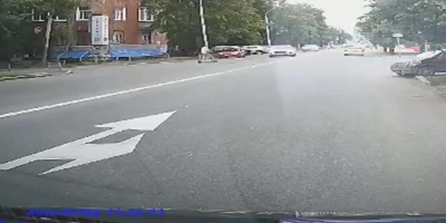 An Idiot On A Push-cycle Crashed Into A Car