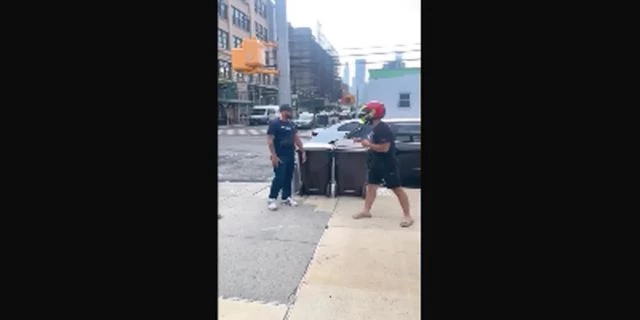 Motorcyclist Demonstrates Importance Of Protective Headgear To Angry Driver.