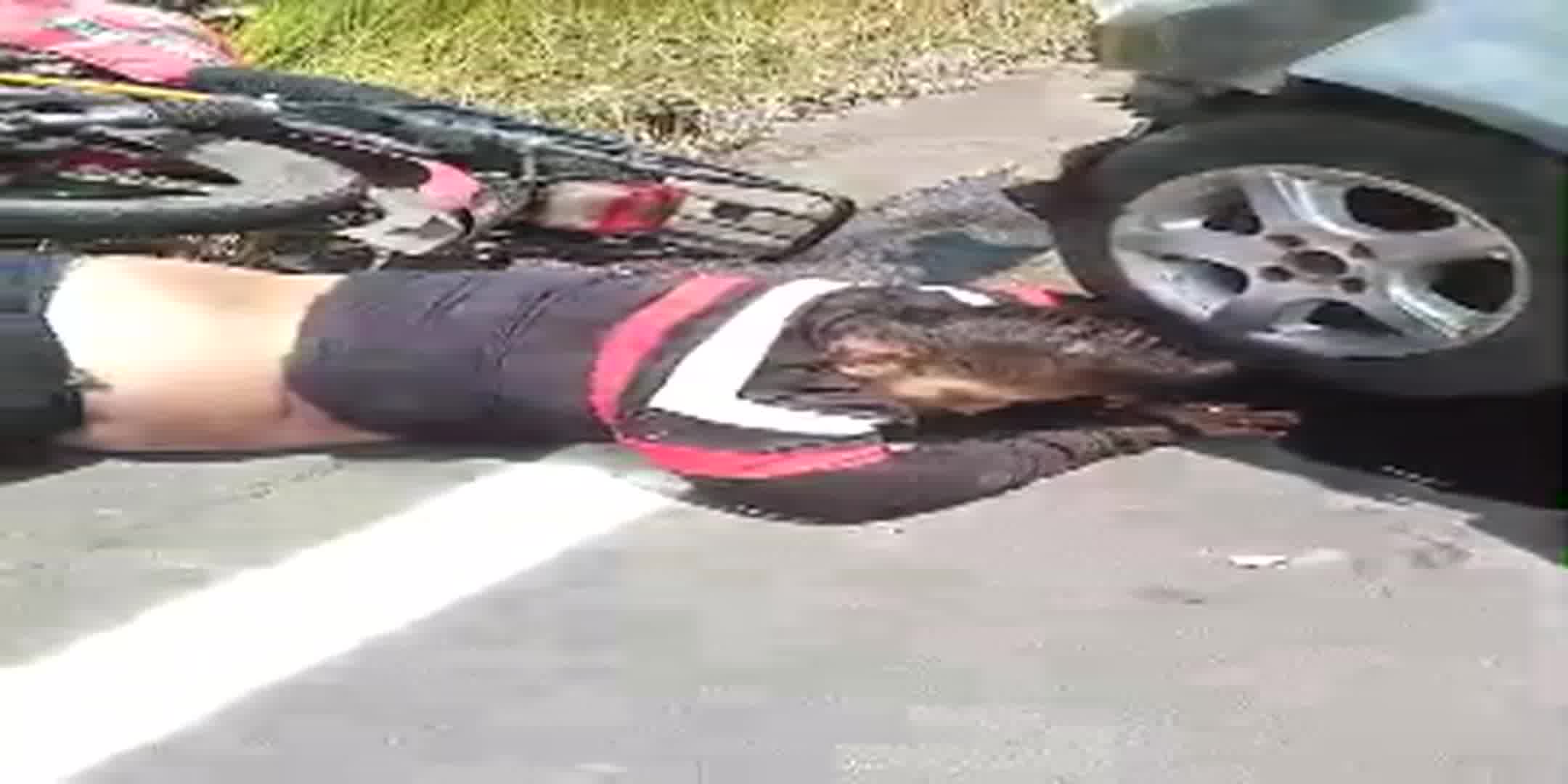 A Couple Of Corpses As A Result Of A Collision Between A Car And A Motorcycle