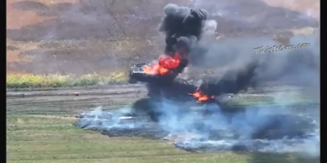 Accurate Hit Of The FPV Drone In The Ammunition Of The Khokhlyat Tank