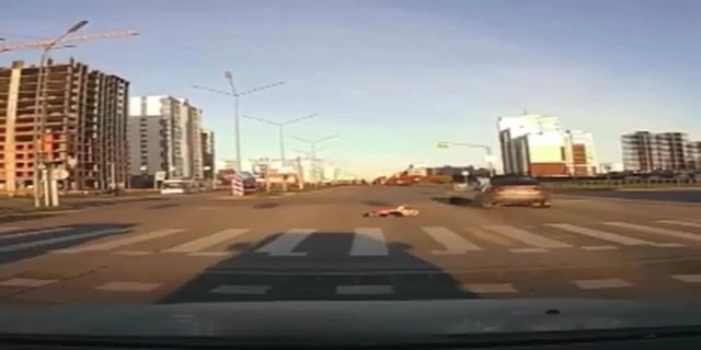 The Bastard Hit Two Children, 13 And 7 Years Old, At A Pedestrian Crossing. Nizhnekamsk, Russia