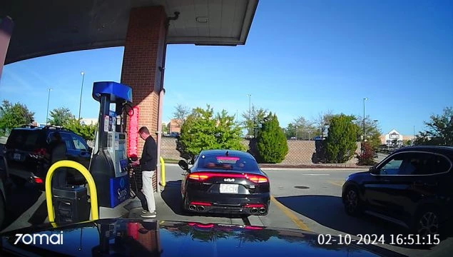 Car Theft At A Gas Station