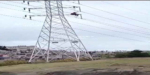 A Guy Under The Influence Of Drugs Climbed Onto An Electrical Pole And Received An Electric Shock