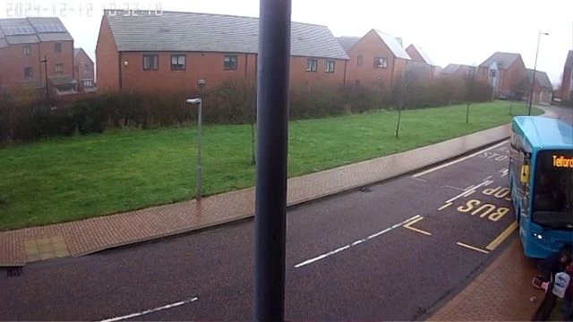 Bus Swerves Off Road And Into Group Of Pedestrians At Bus Stop. UK