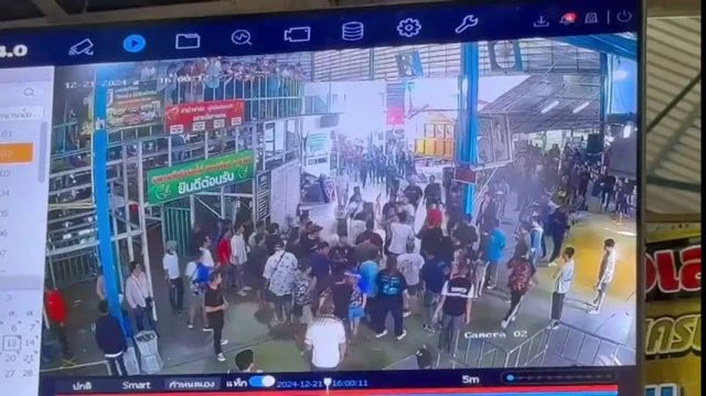 A Group Of Men Pull Out Guns And Start Firing Outside Thai Stadium Because Of Alleged Gambling Dispute