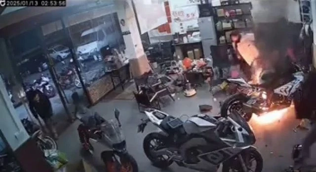 Fire In A Motorcycle Workshop. January 13th 2025