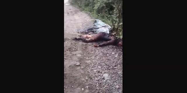 On A Country Road, Residents Found The Burnt Corpse Of A Man With Stab Wounds